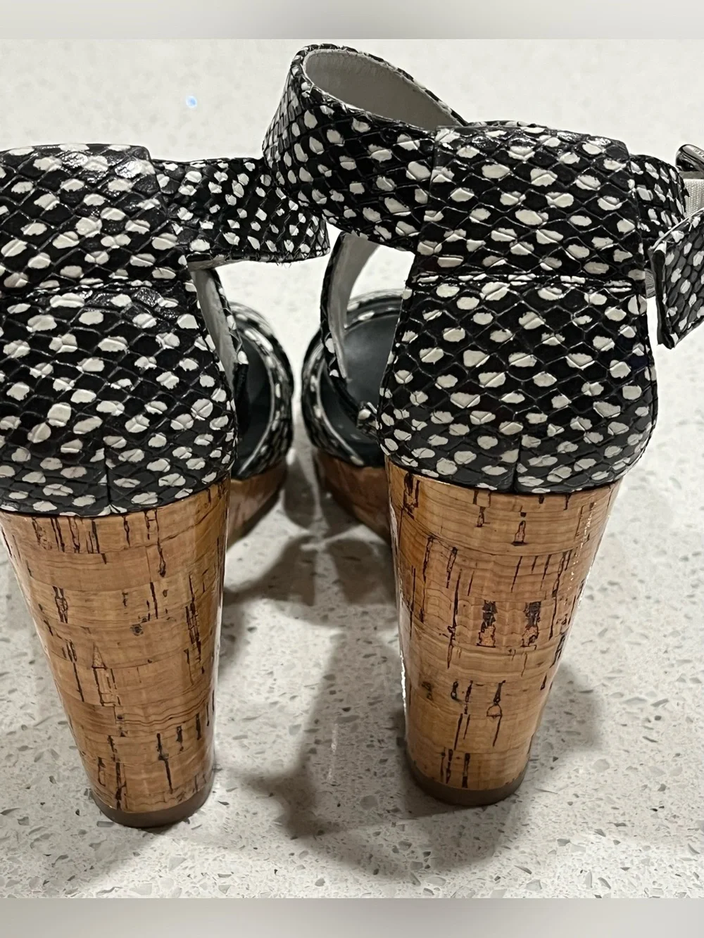 Cole Haan Women's Jillian Wedge Black/White Dot Print Wedge Sz 5.5B